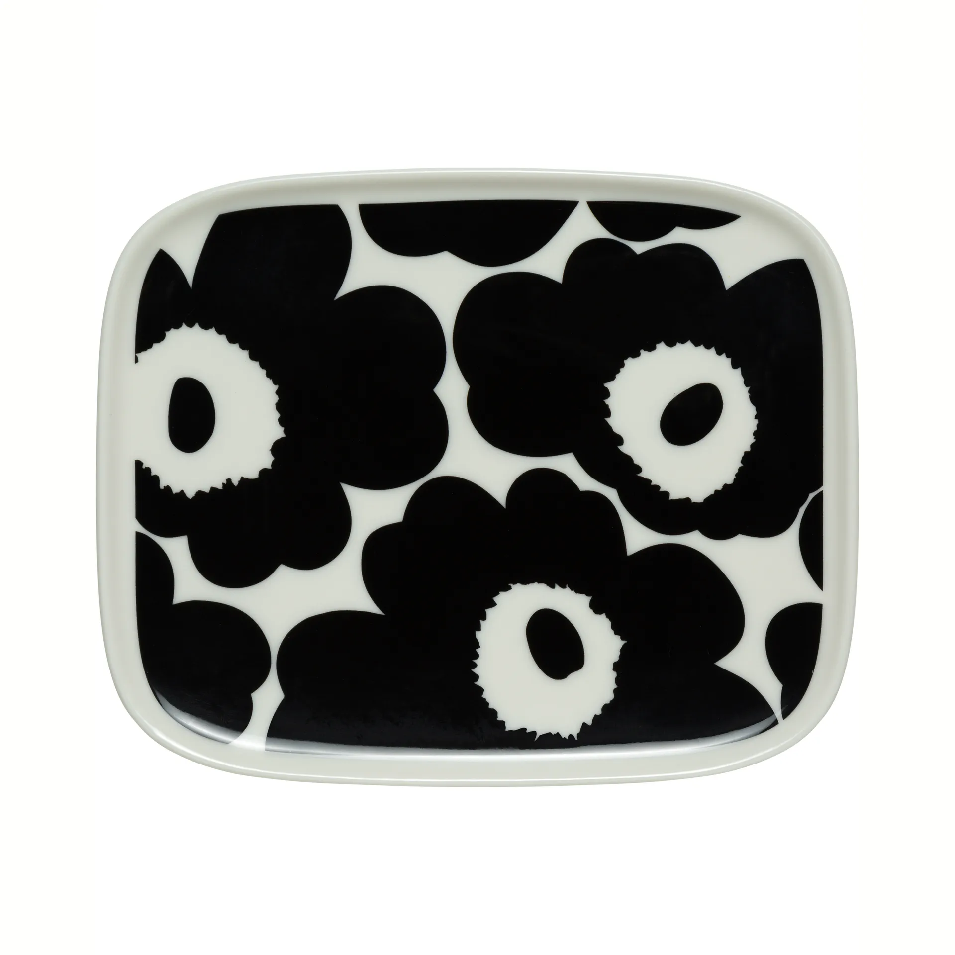 Prato Unikko 12x15 cm, preto e branco Marimekko