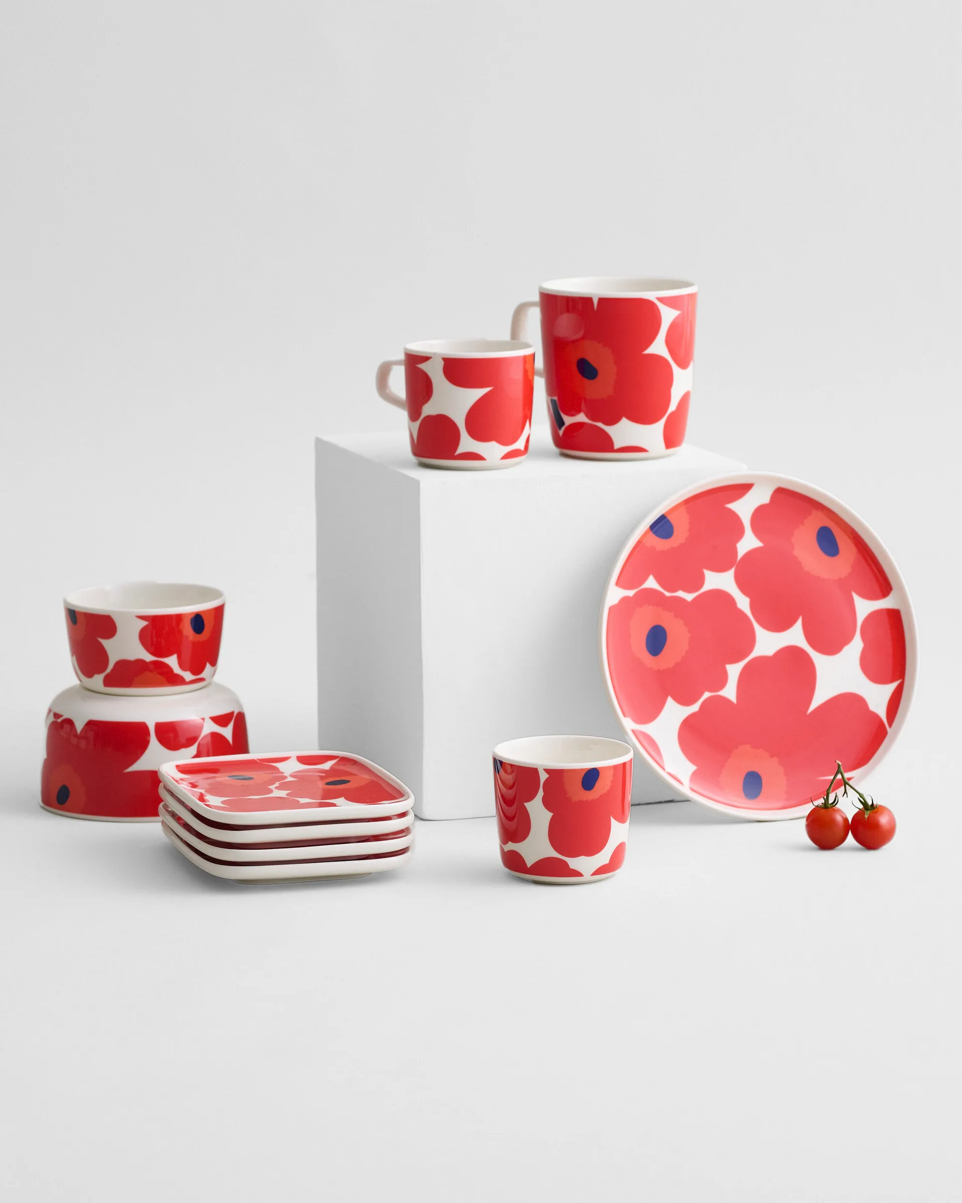 Prato Unikko 15x12 cm, vermelho-branco Marimekko