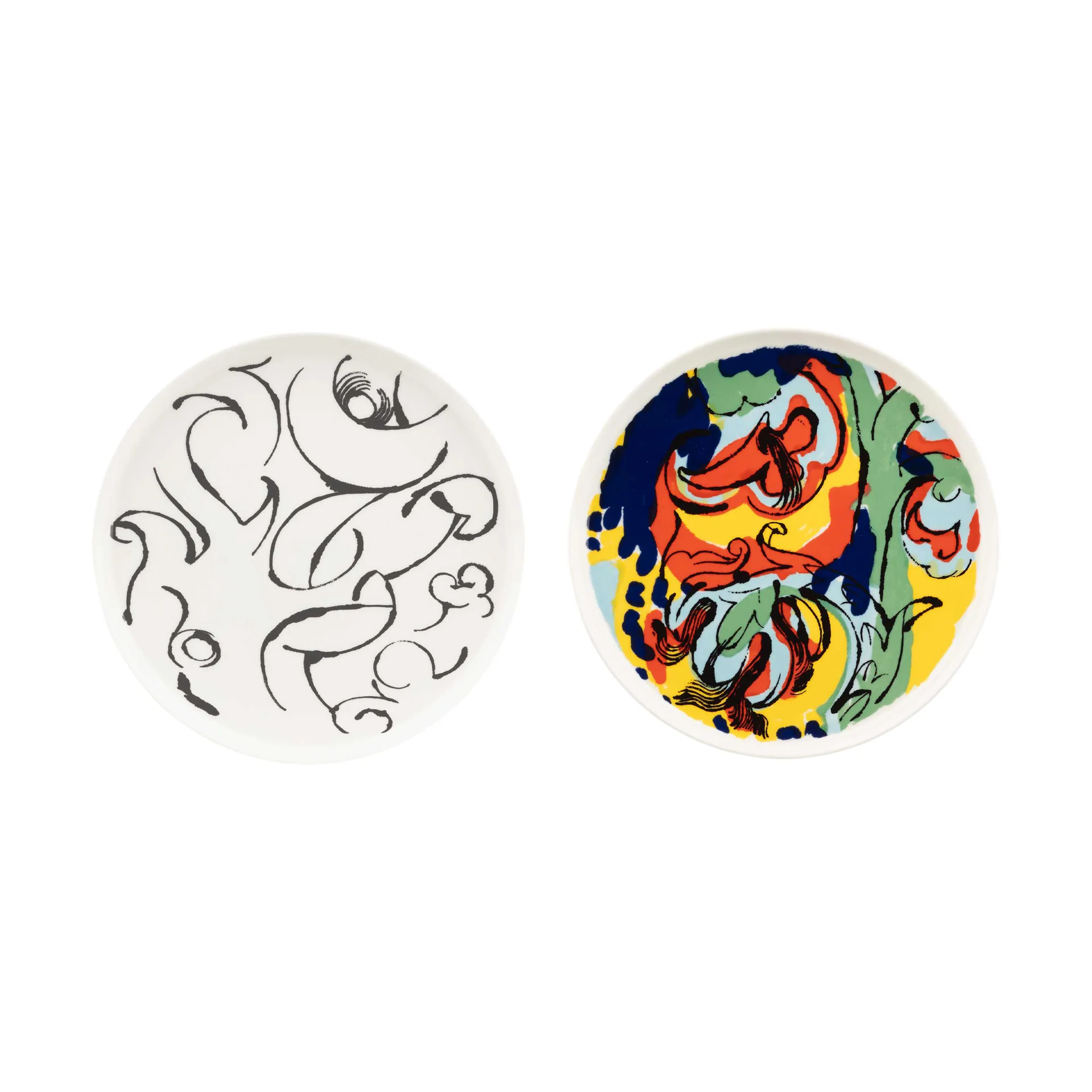 Pratos Vildstjälk & Kraftmo Ø25 cm, 2-unid., White-black-multi Marimekko