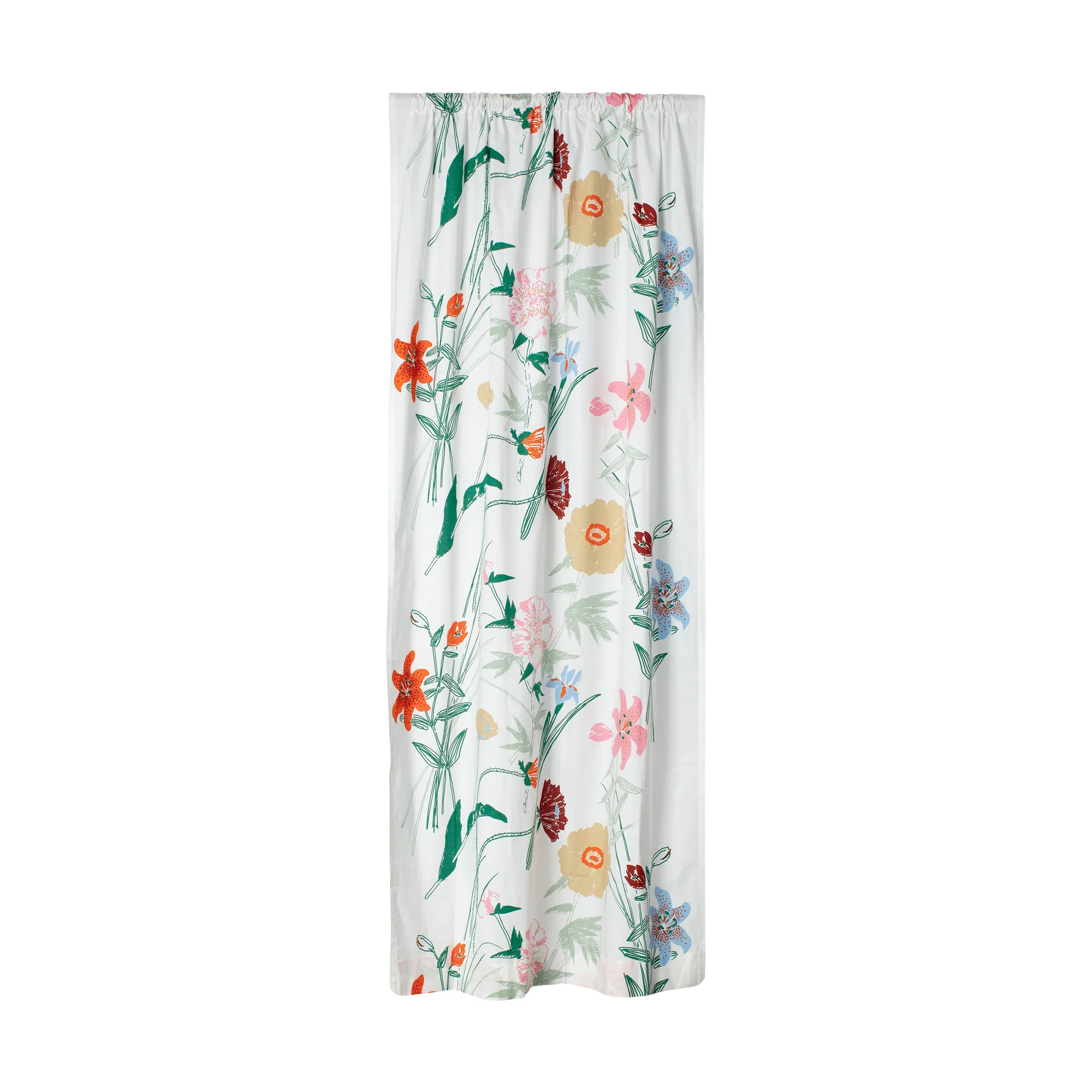 Puutarhakutsut cortina 135x245 cm, White-green-orange-beige Marimekko