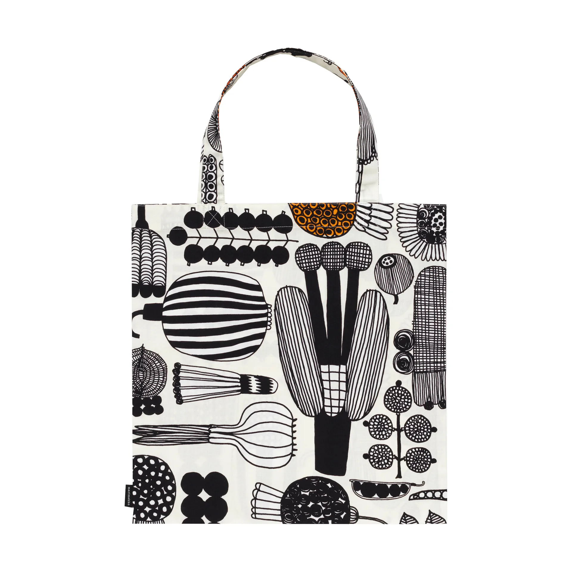 Puutarhurin parhaat bolsa 44x43 cm, White-black-orange Marimekko