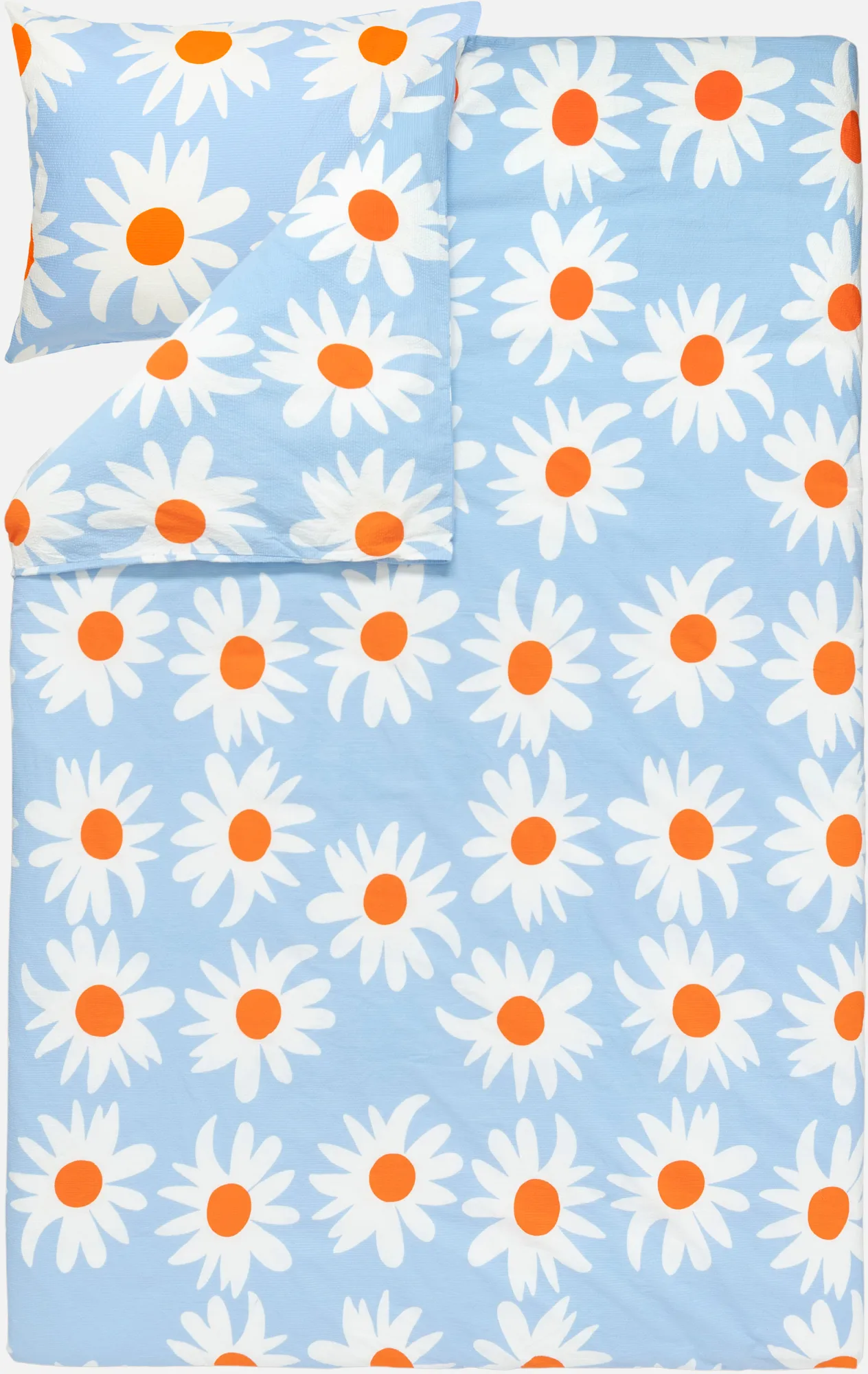 Rakastaa ei rakasta capa de edredão 150x210 cm, Orange-Off-white-light blue Marimekko