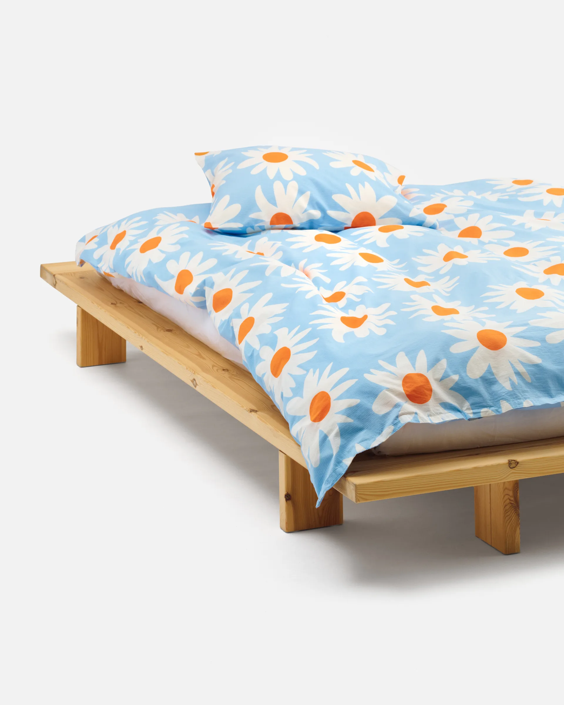 Rakastaa ei rakasta capa de edredão 150x210 cm, Orange-Off-white-light blue Marimekko