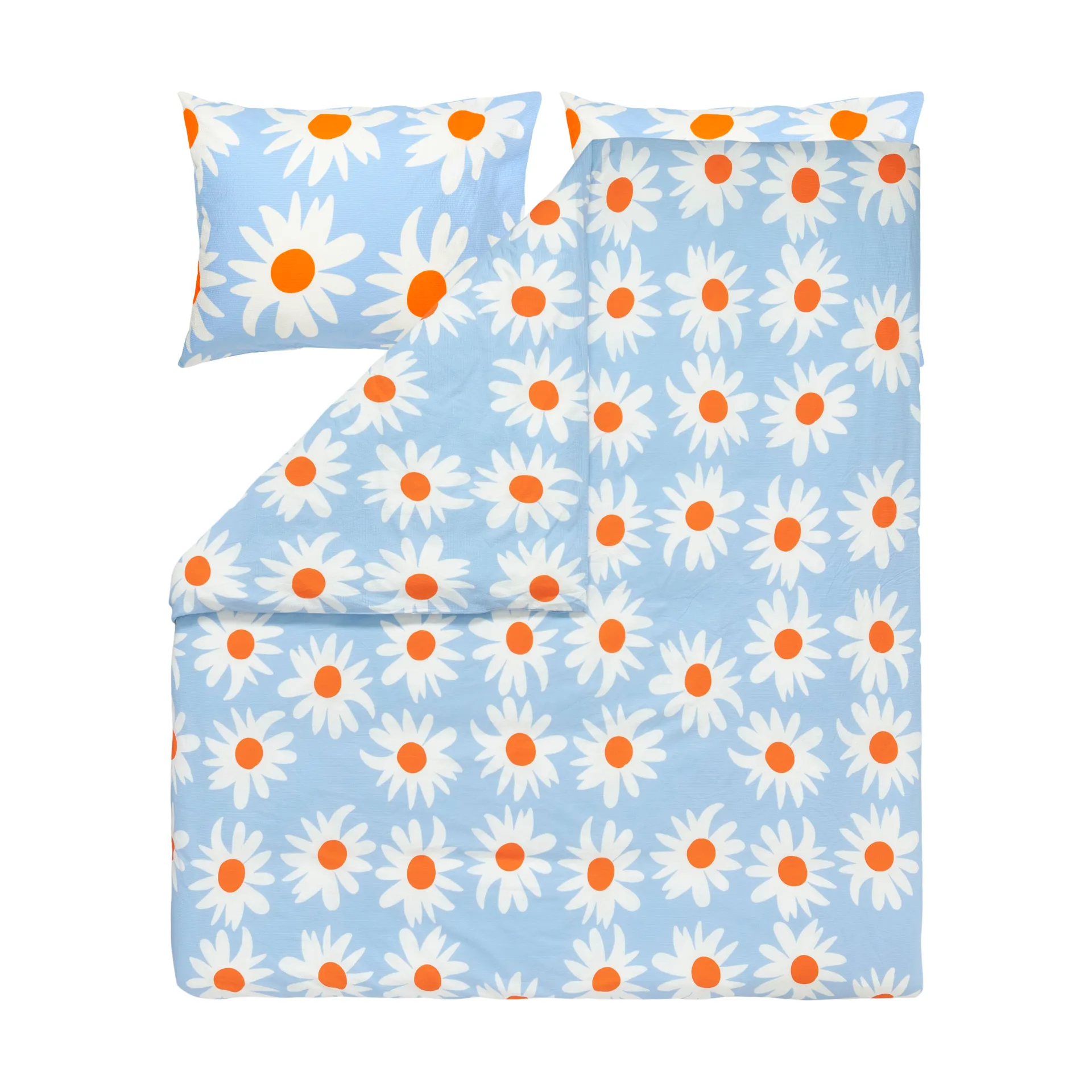 Rakastaa ei rakasta capa de edredão 240x220 cm, Orange-Off-white-light blue Marimekko