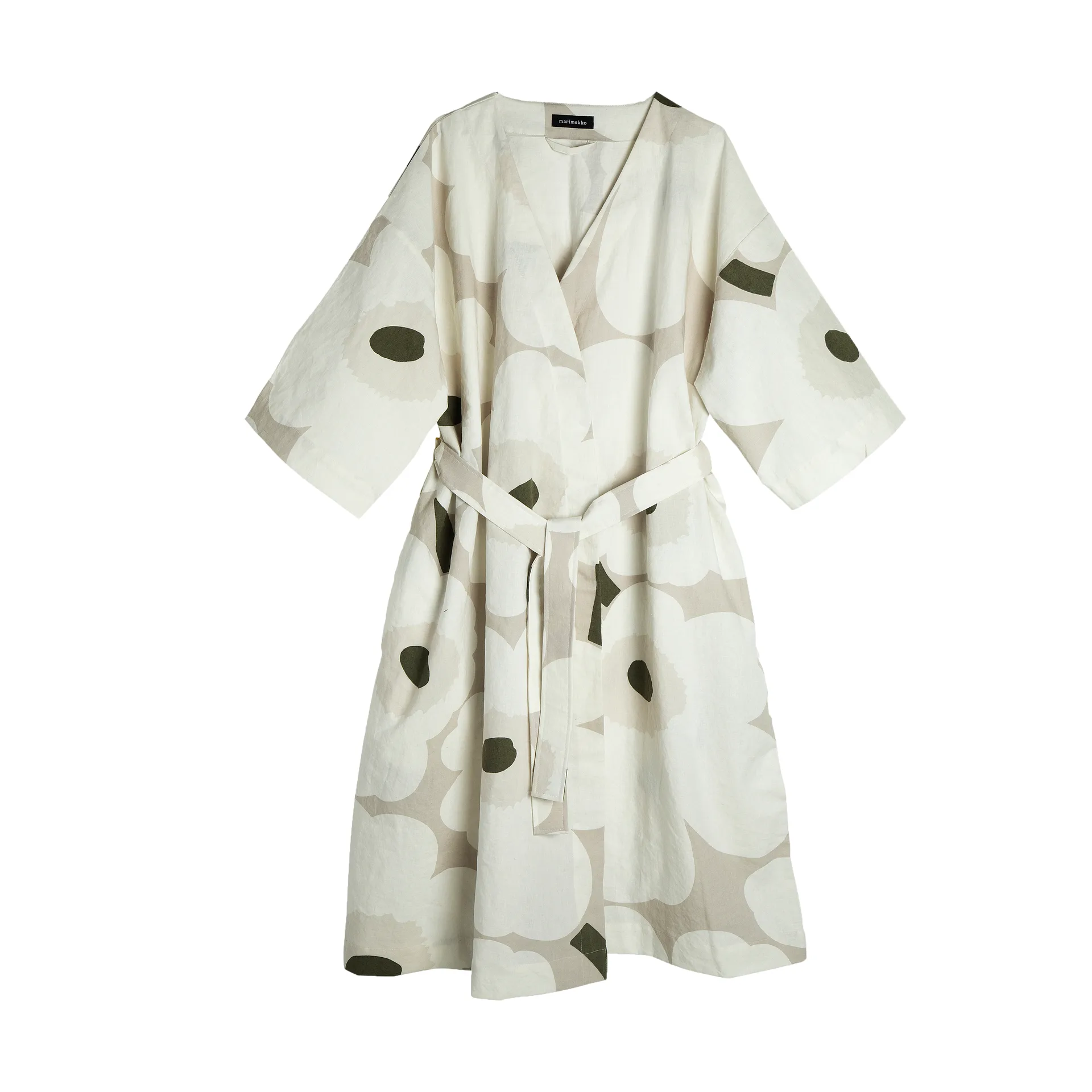 Roupão de banho Unikko, Beige-white-green, S/M Marimekko