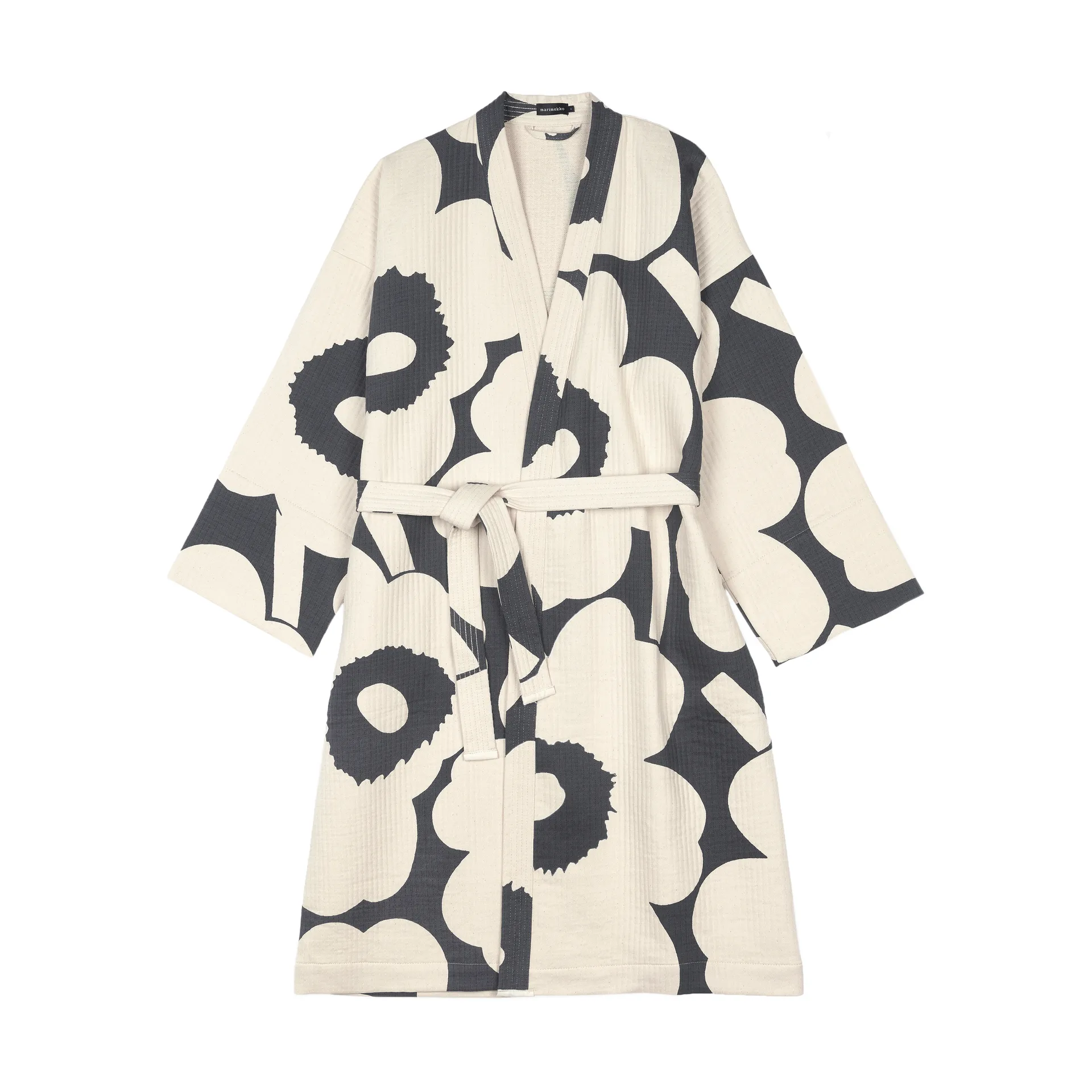 Roupão de banho Unikko, Charcoal-off white, S Marimekko