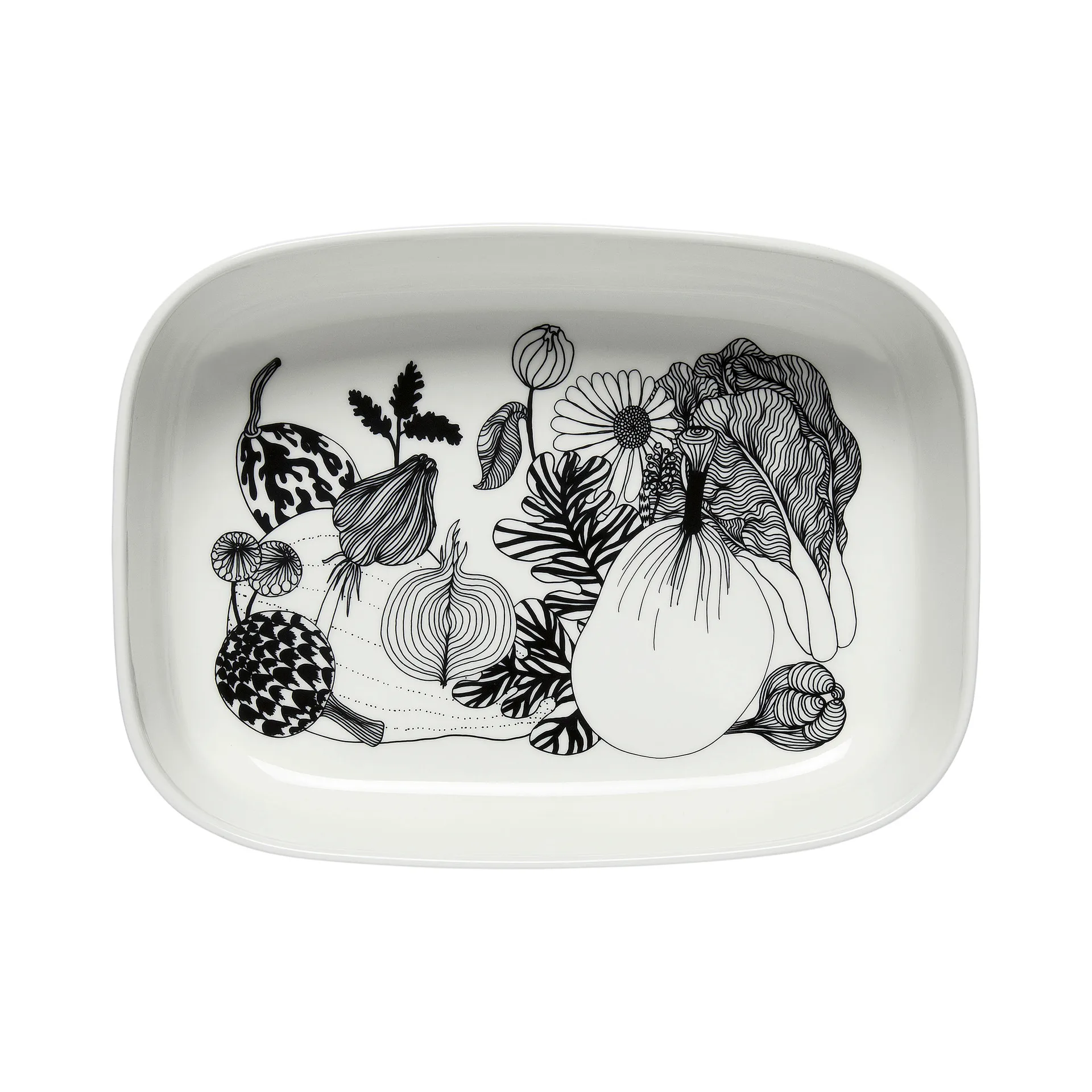 Taça de servir Oiva Siirtolapuutarha, White-black Marimekko