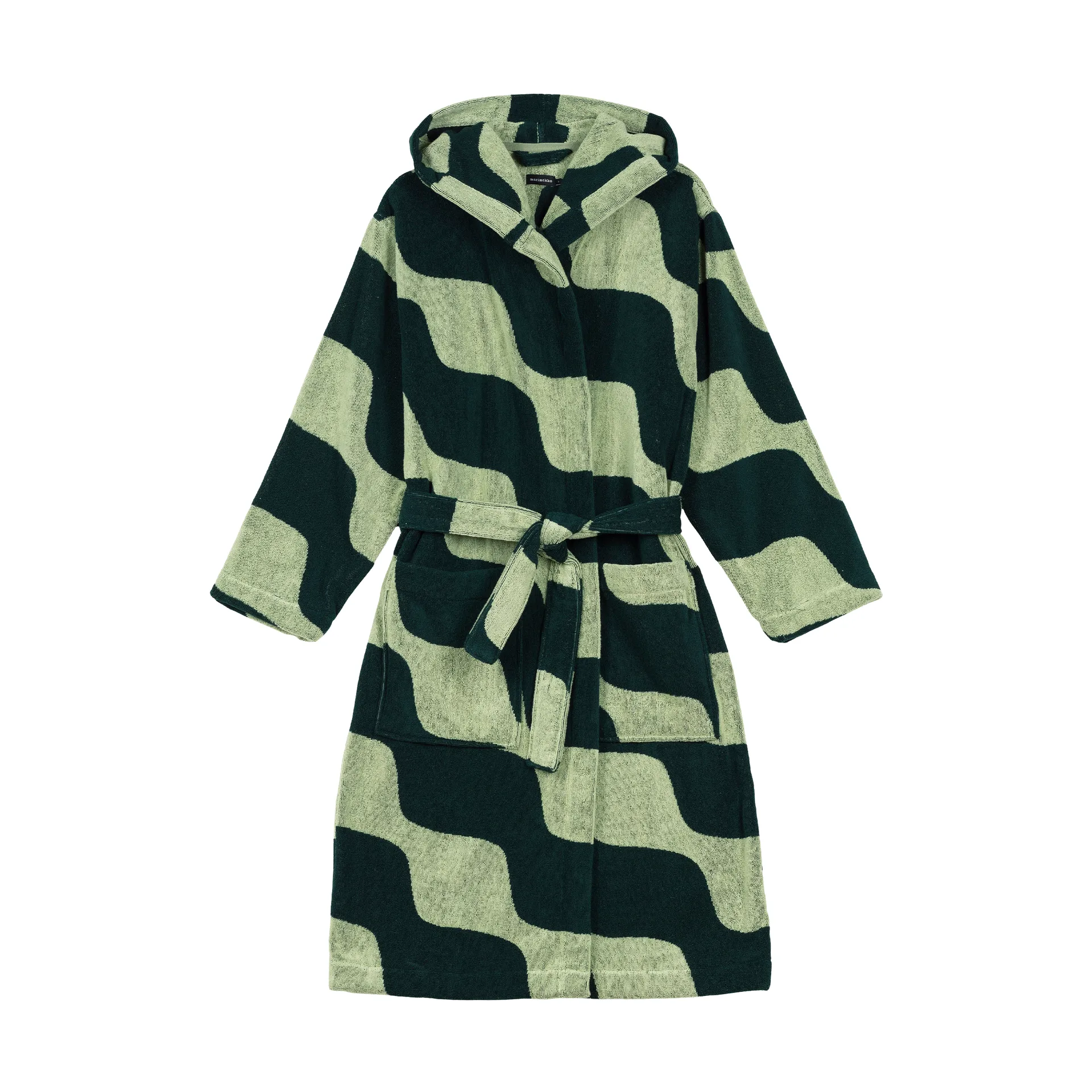 Taifuuni robe de algodão, Pera – verde escuro, L Marimekko