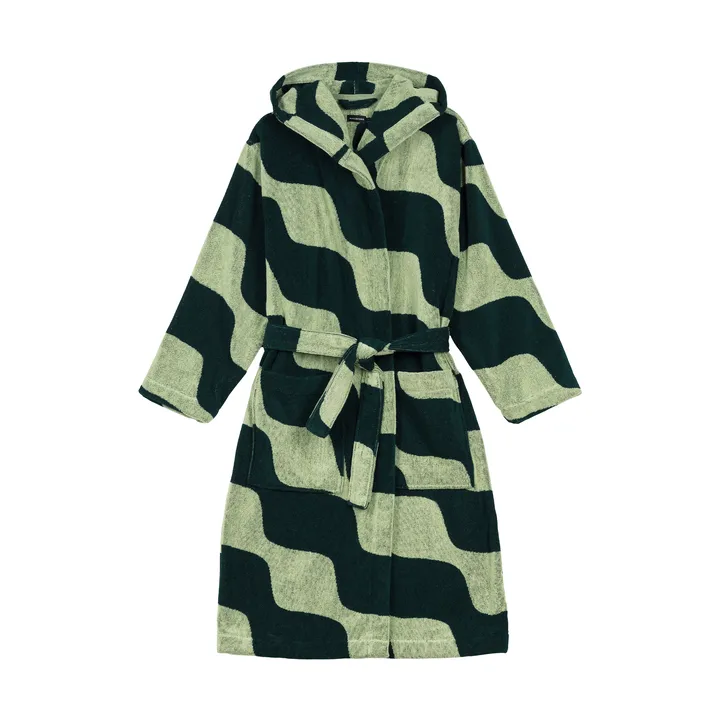 Taifuuni robe de algodão - Pera – verde escuro, M - Marimekko