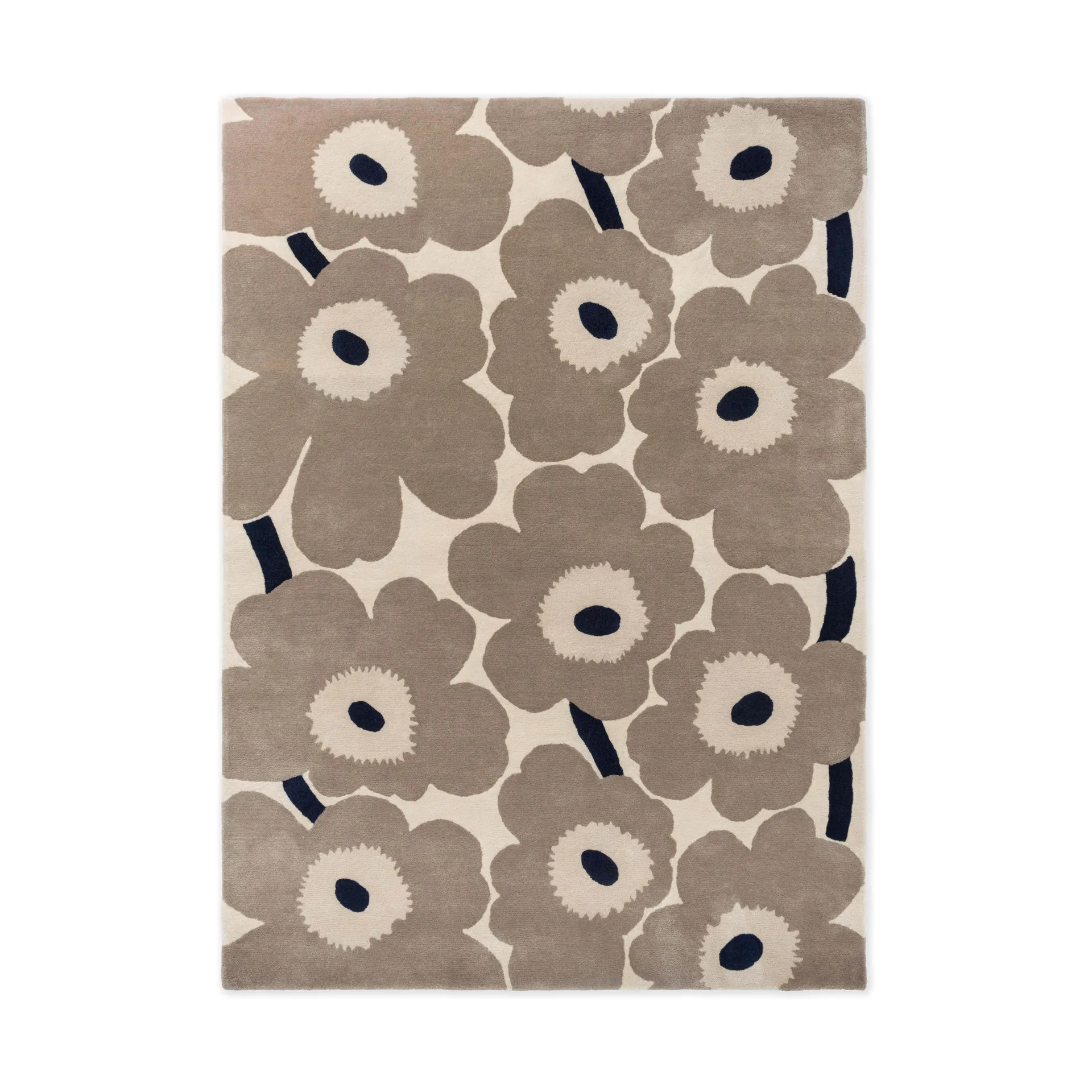 Tapete de lã Unikko, Greige, 170x240 cm Marimekko