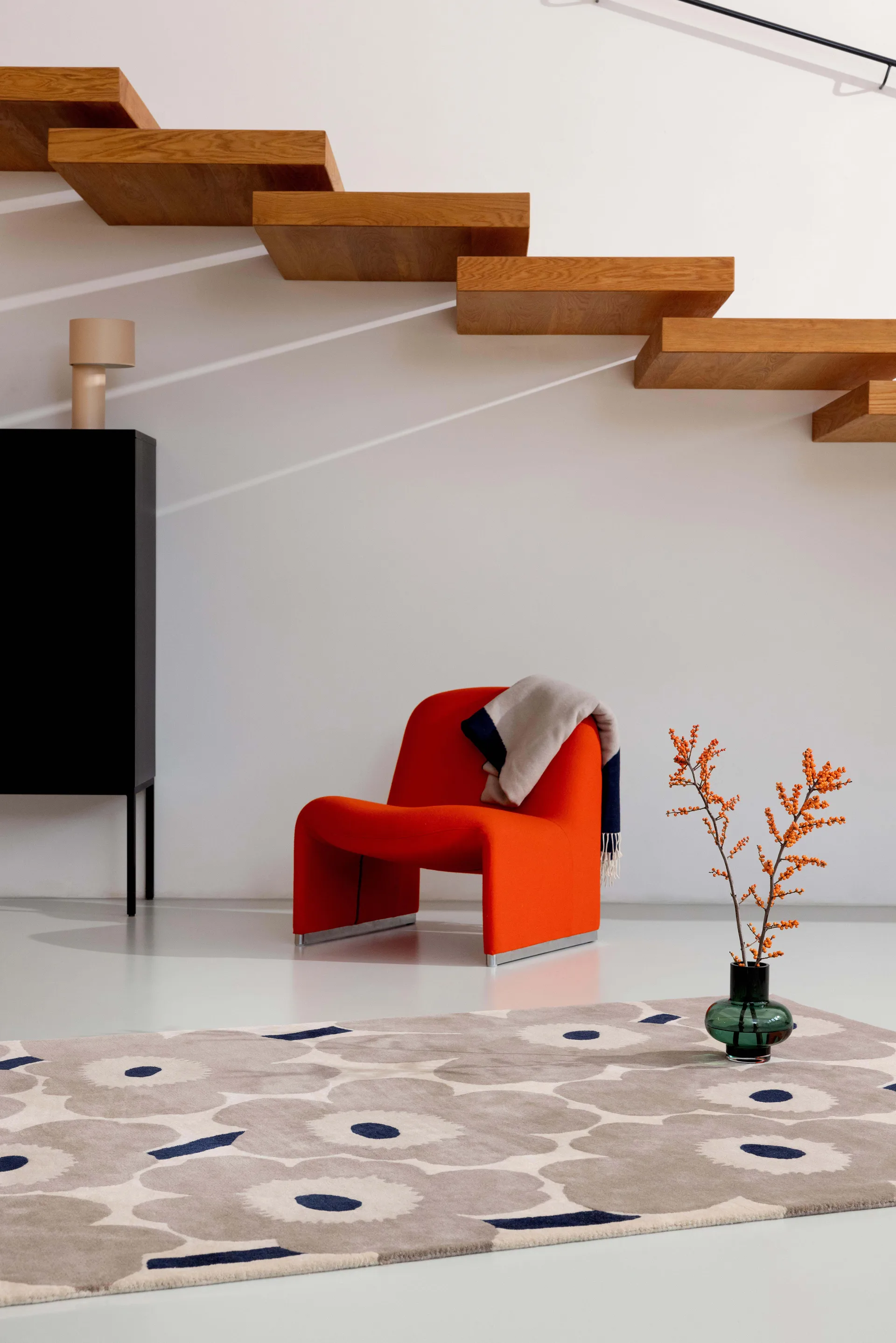 Tapete de lã Unikko, Greige, 200x280 cm Marimekko