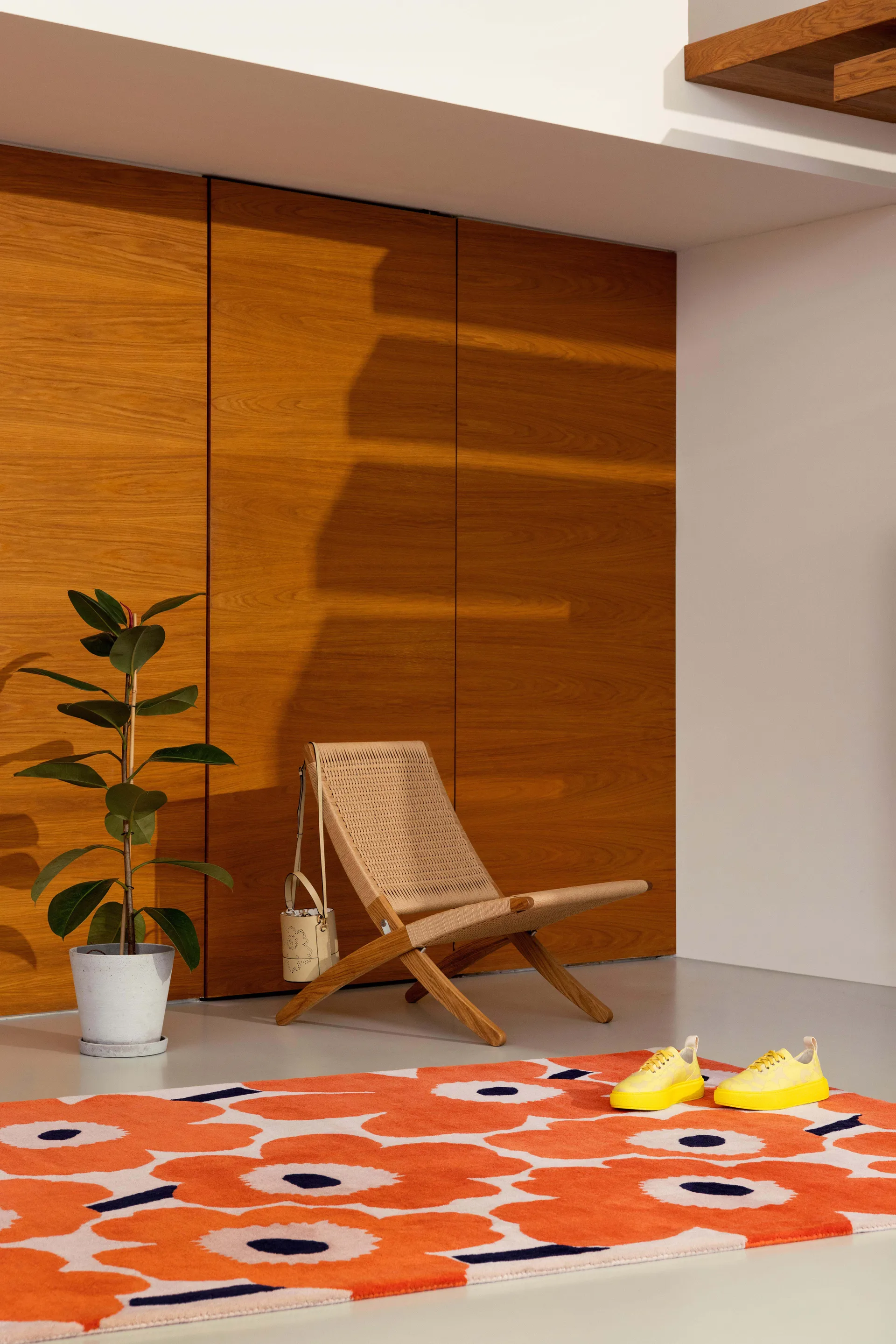 Tapete de lã Unikko, Orange Red, 170x240 cm Marimekko