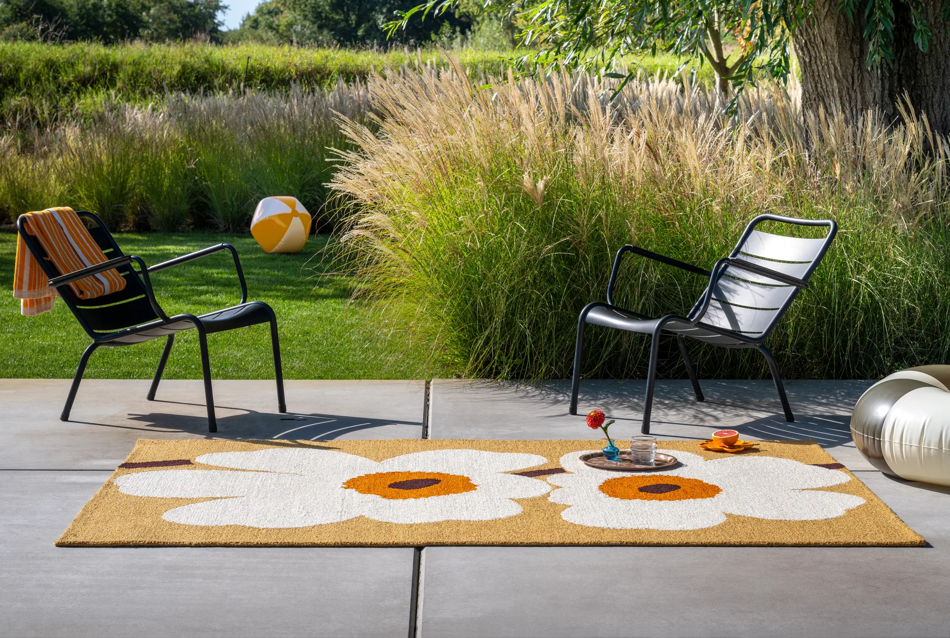 Tapete Unikko anniversary outdoor, Honey, 140x200 cm Marimekko