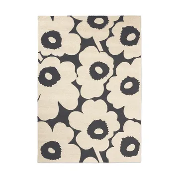 Tapete Unikko para exterior - Charcoal-branco, 200x280 cm - Marimekko