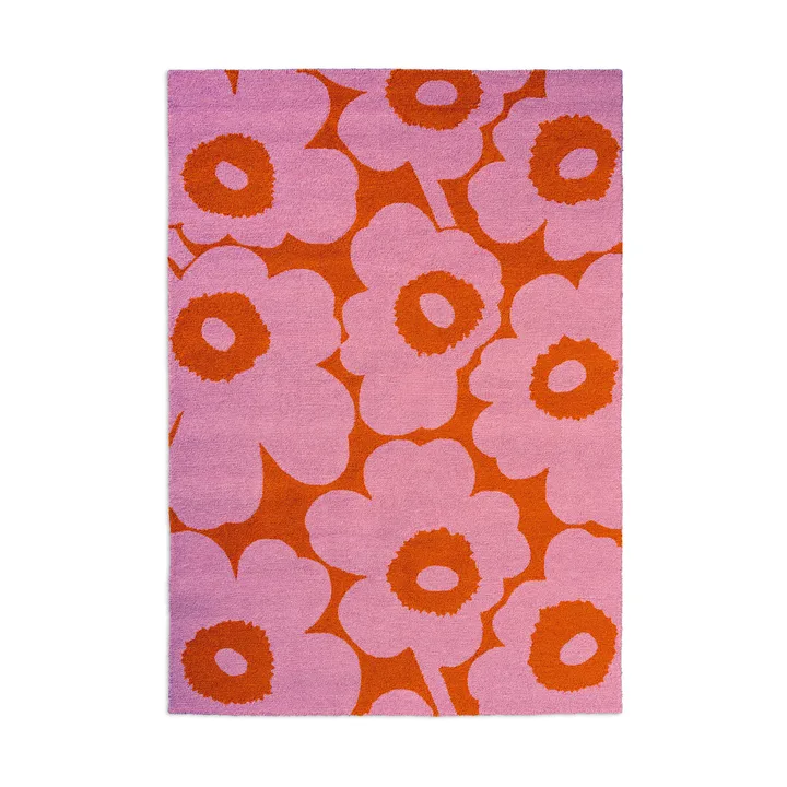 Tapete Unikko para exterior - Rosa-laranja, 140x200 cm - Marimekko