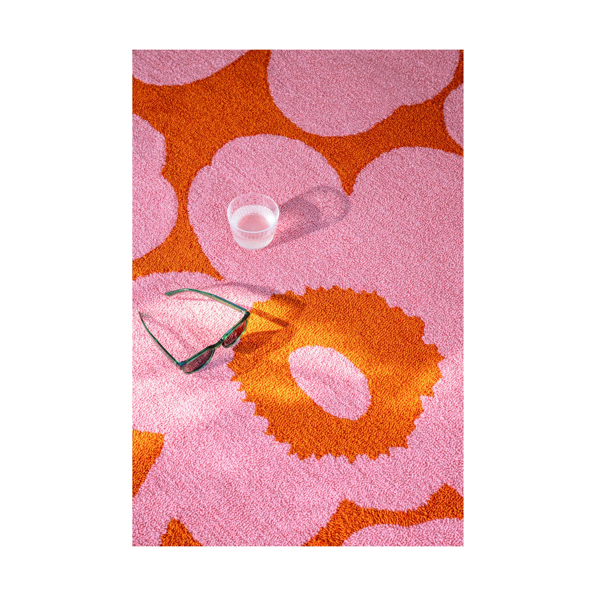 Tapete Unikko para exterior, Rosa-laranja, 200x280 cm Marimekko