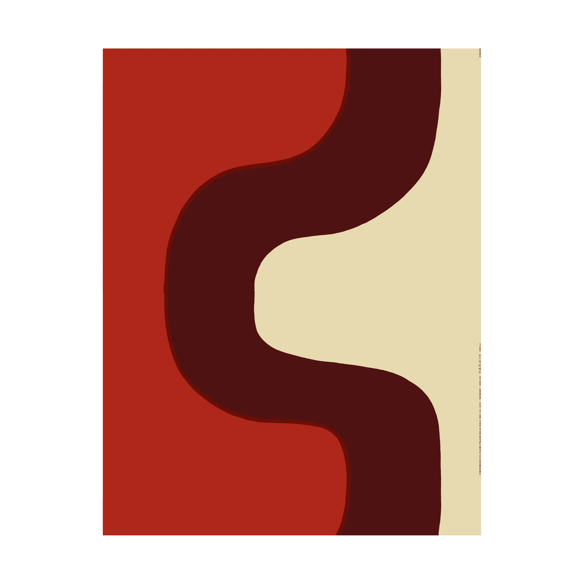 Tecido de algodão-cetim Seireeni, Algodão-Borgonha-vermelho  Marimekko