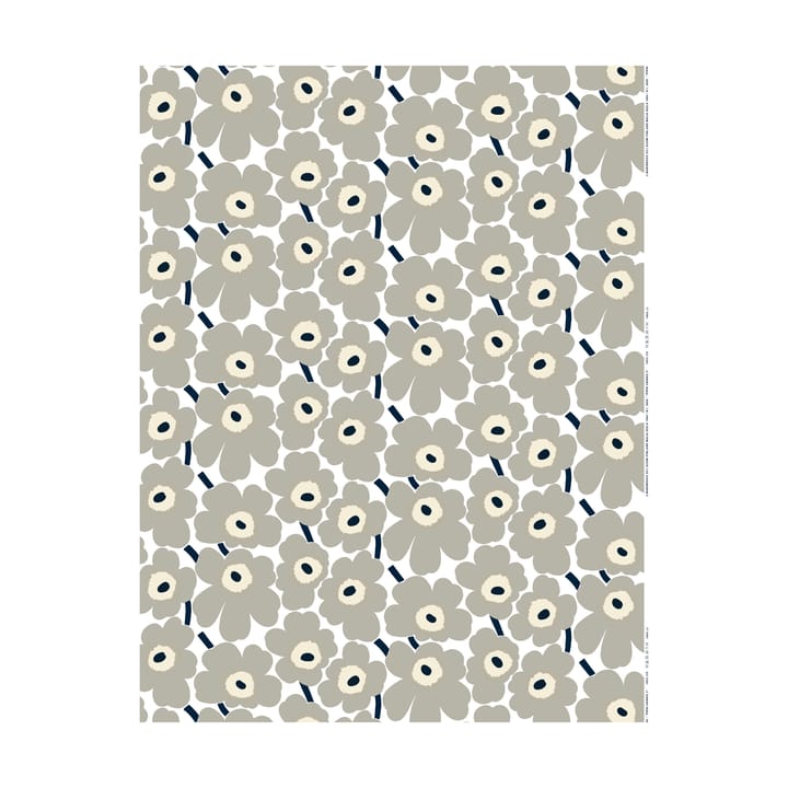 Tecido de algodão Pieni Unikko - White-grey-sand-dark blue - Marimekko