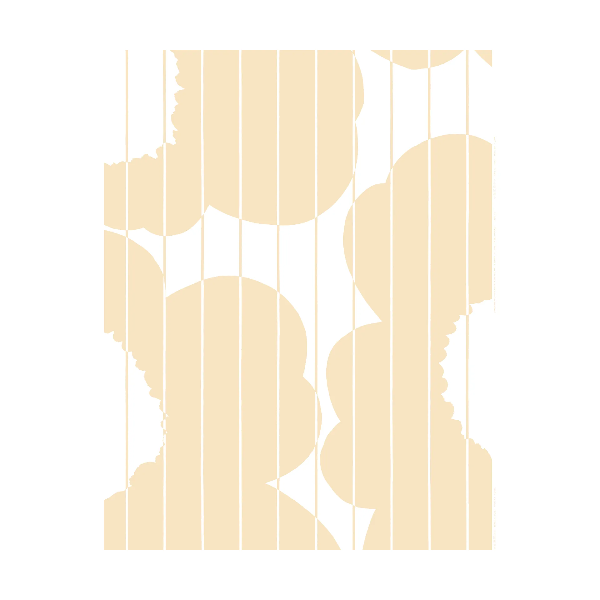 Tecido de algodão Vesi Unikko, White-beige Marimekko