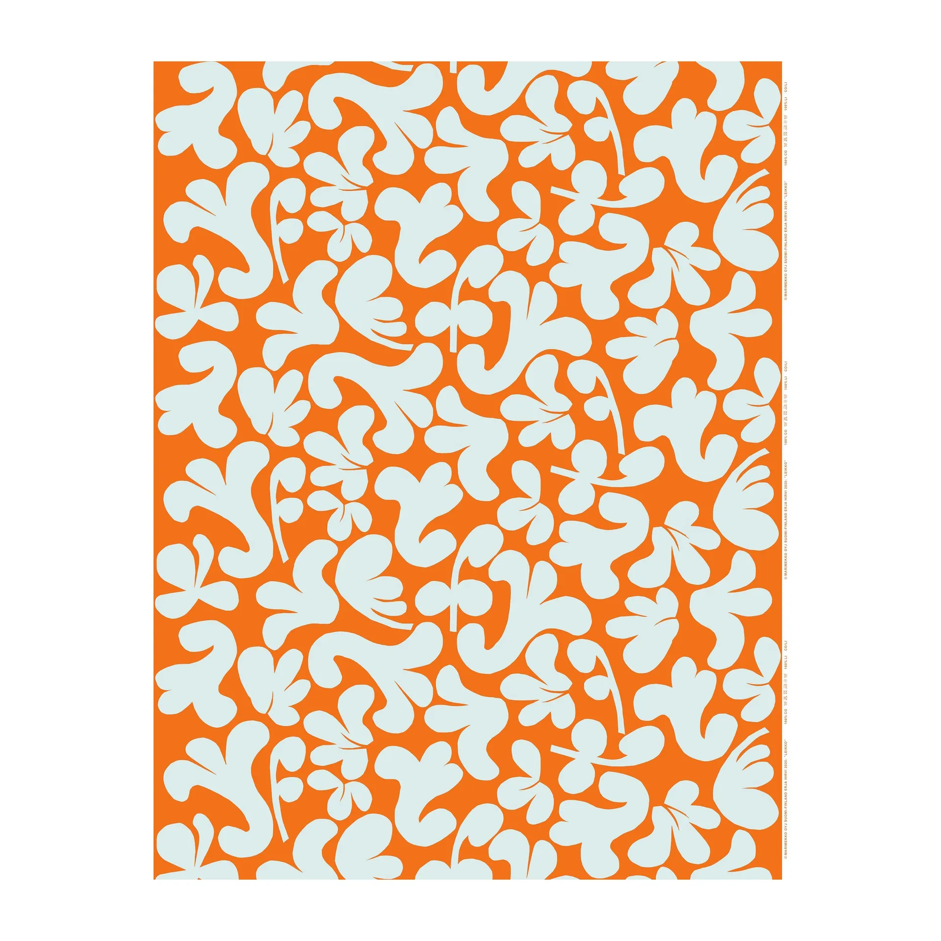 Tecido Leikko, Laranja-azul claro Marimekko