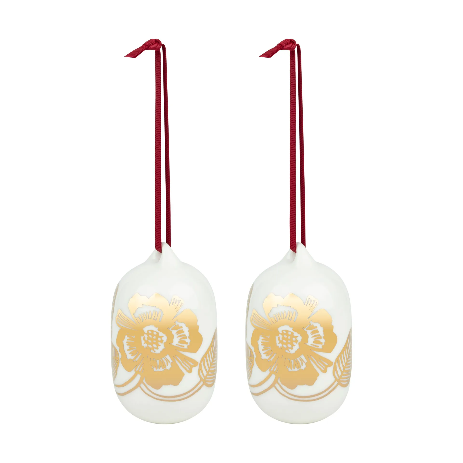 Tiara bolas de Natal 2025 6x9 cm, Branco-dourado Marimekko