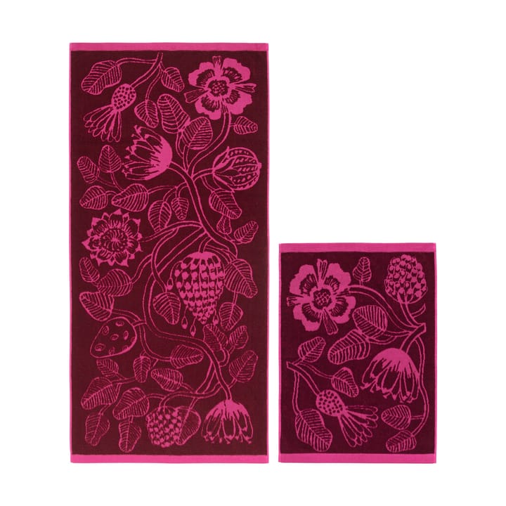 Tiara conjunto de toalhas 2 peças - Borgonha-rosa - Marimekko