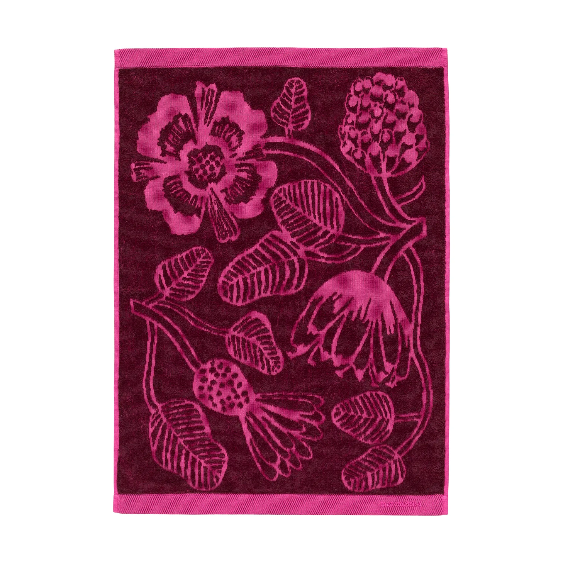 Tiara conjunto de toalhas 2 peças, Borgonha-rosa Marimekko