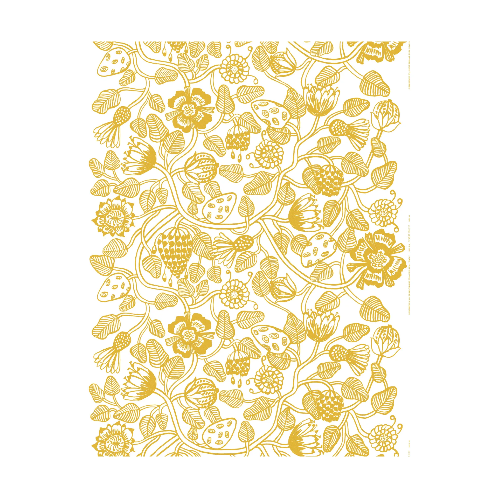 Tiara tecido, Branco-dourado Marimekko
