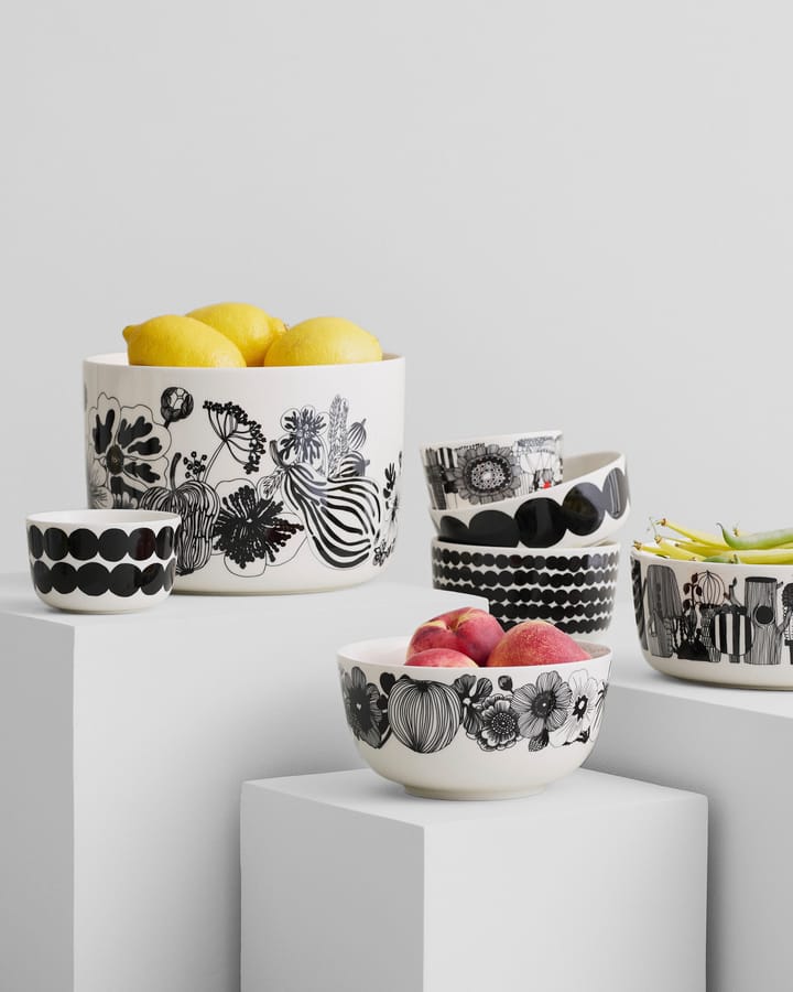 Tigela Räsymatto 2,5 dl, Preto-branco Marimekko