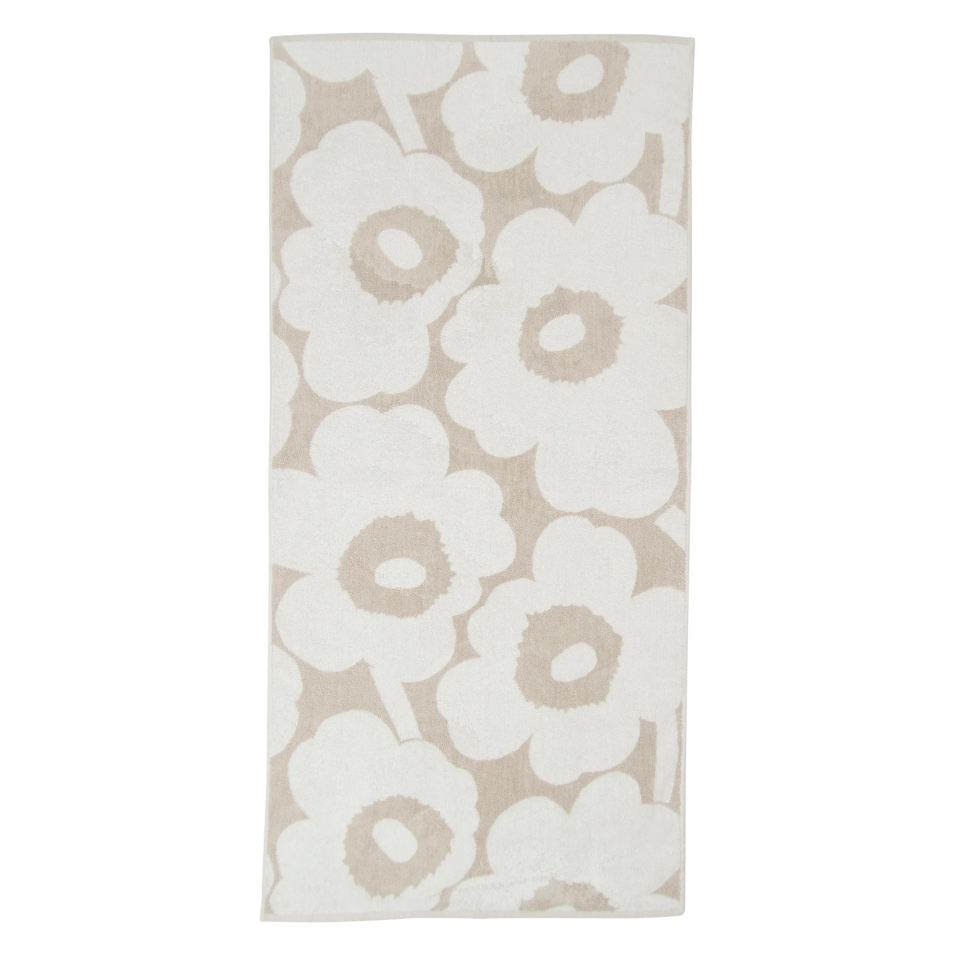 Toalha bege-branco Unikko, 70x150 cm Marimekko