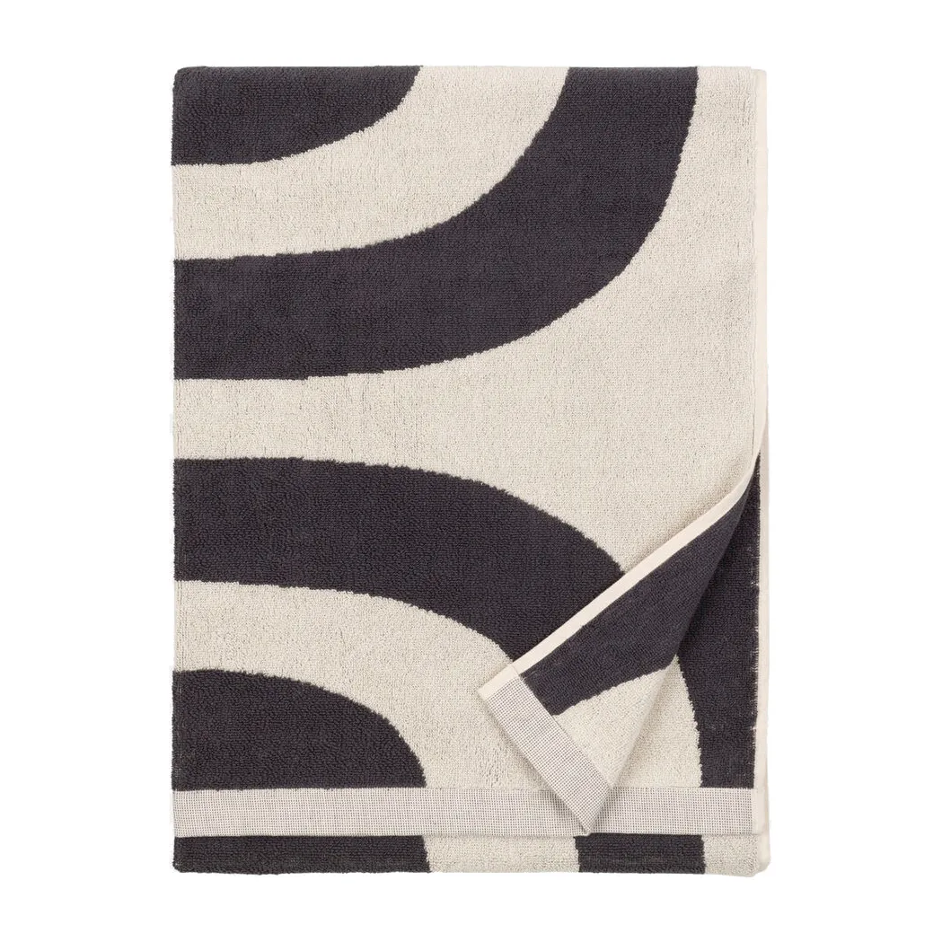 Toalha de banho, Melooni 75x150 cm, Charcoal-off white Marimekko