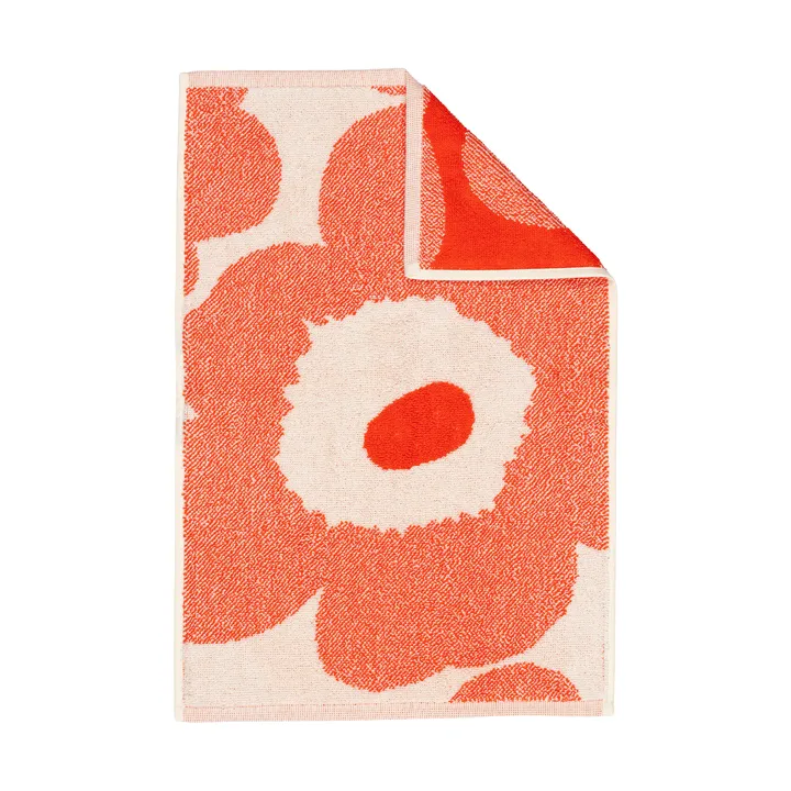 Toalha de mão Unikko 32x50 cm - Off white-vermelho alaranjado - Marimekko
