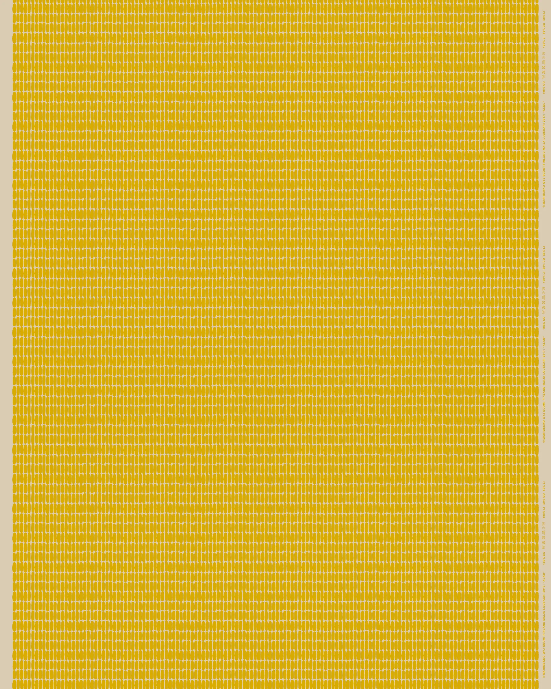 Toalha de mesa antimanchas Alku algodão-linho, Linen-yellow Marimekko