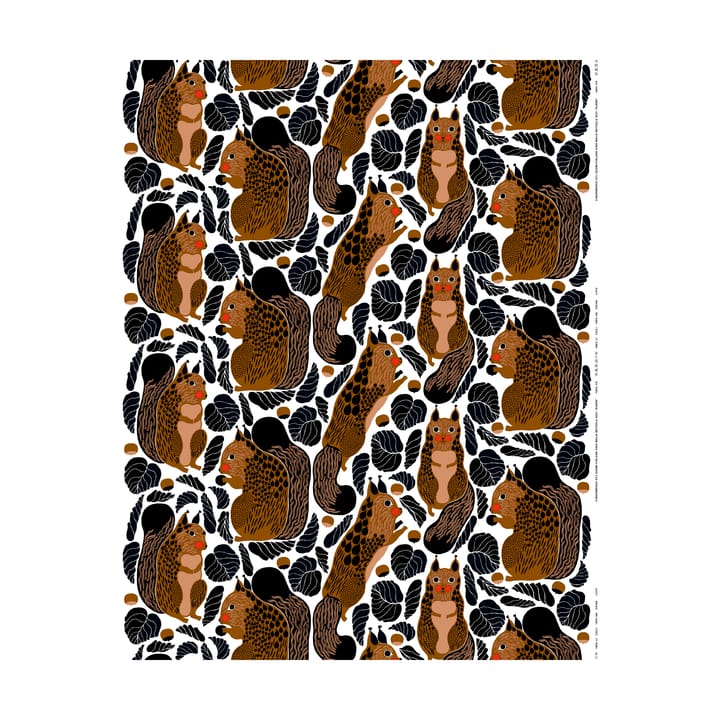 Toalha de mesa encerada Kurre, White-brown-black-red Marimekko