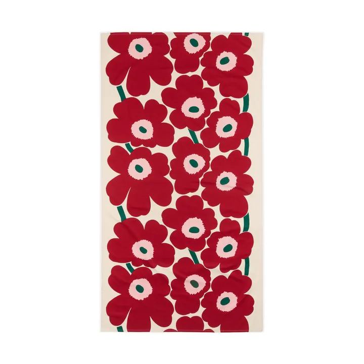 Toalha de mesa Unikko - Off white-cranberry-rose, 135x250 cm - Marimekko