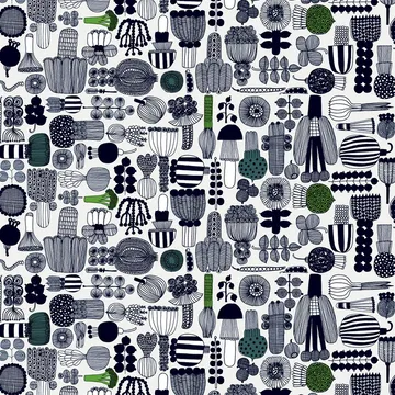 Toalha impermeável Puutarhurin Parhaat - preto-verde - Marimekko