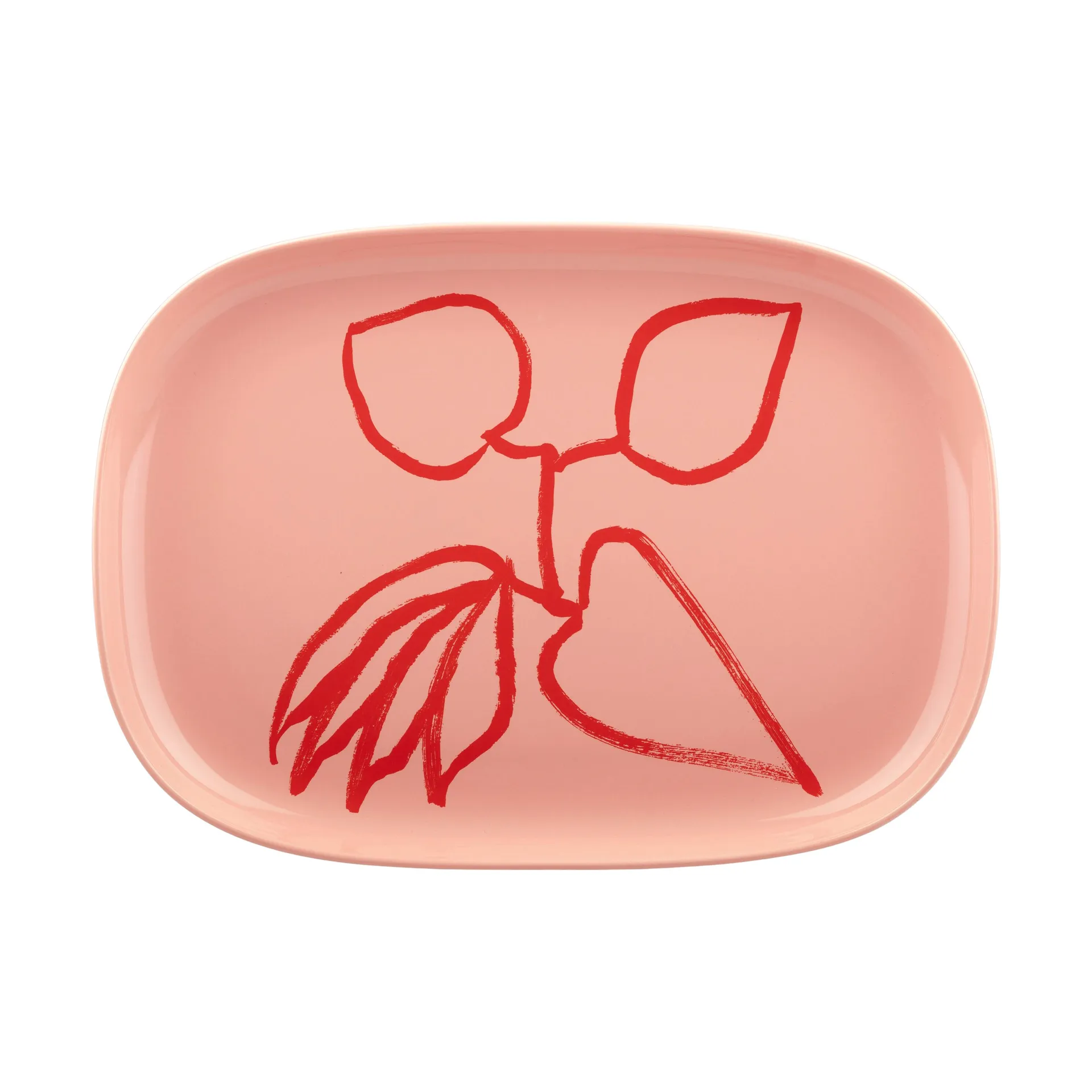 Ukonhattu prato de servir 23x32 cm, Salmon red-tomato red Marimekko