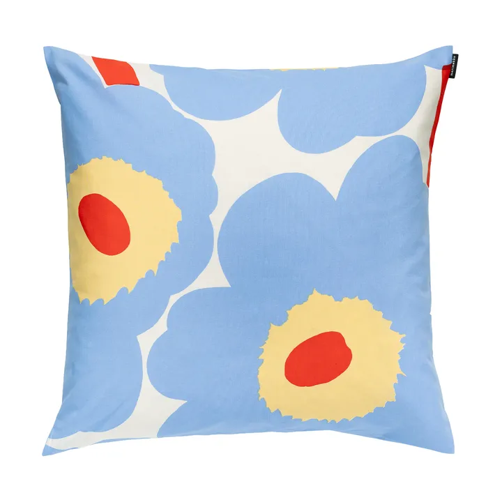 Unikko almofada 50x50 cm - White-light blue-orange red-melon - Marimekko