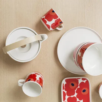 Unikko bule de chá 0,7 l - Red-white - Marimekko