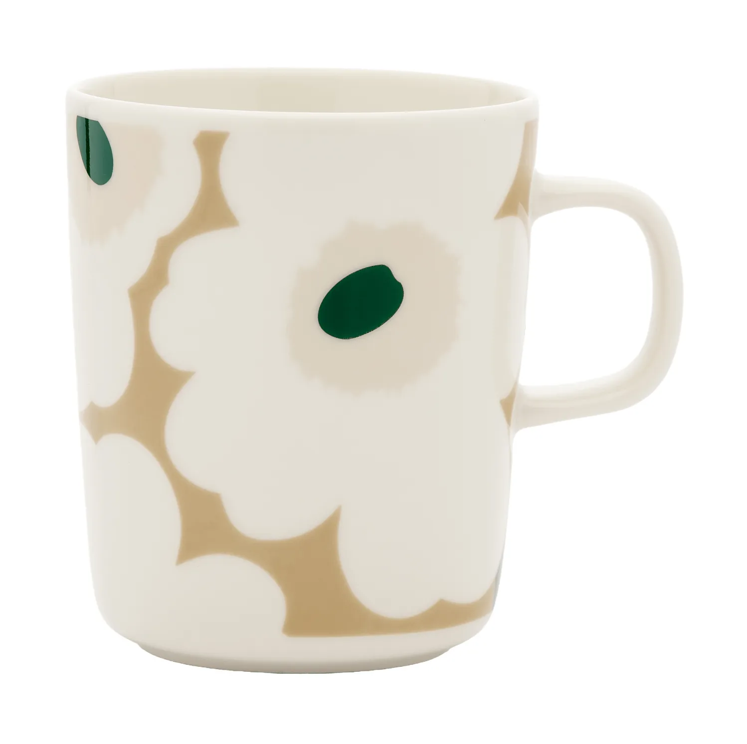Unikko caneca 25 cl, White-beige-areia clara-verde escuro Marimekko