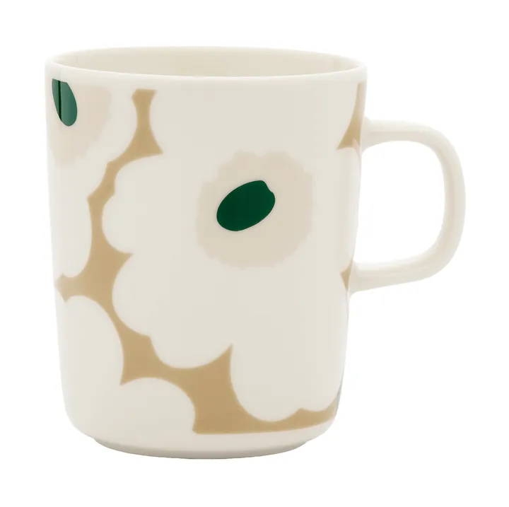 Unikko caneca 25 cl - White-beige-areia clara-verde escuro - Marimekko