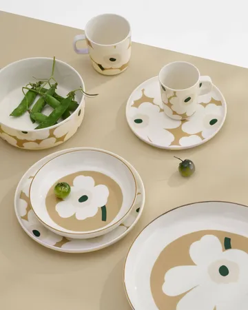 Unikko caneca 25 cl - White-beige-areia clara-verde escuro - Marimekko