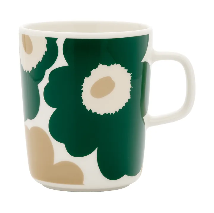 Unikko caneca 25 cl - White-dark green-beige-light sand - Marimekko
