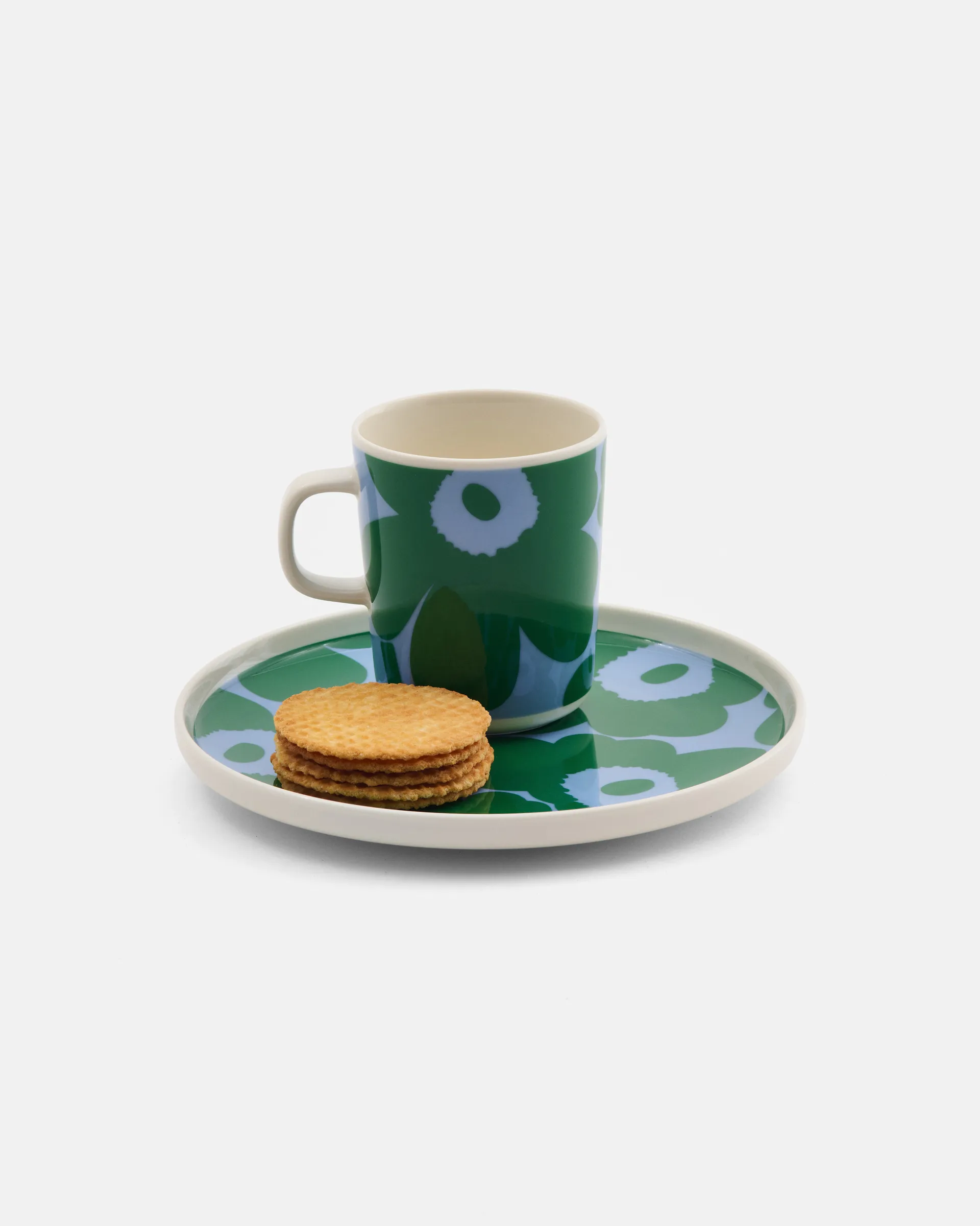 Unikko caneca 25 cl, White-green-light blue Marimekko