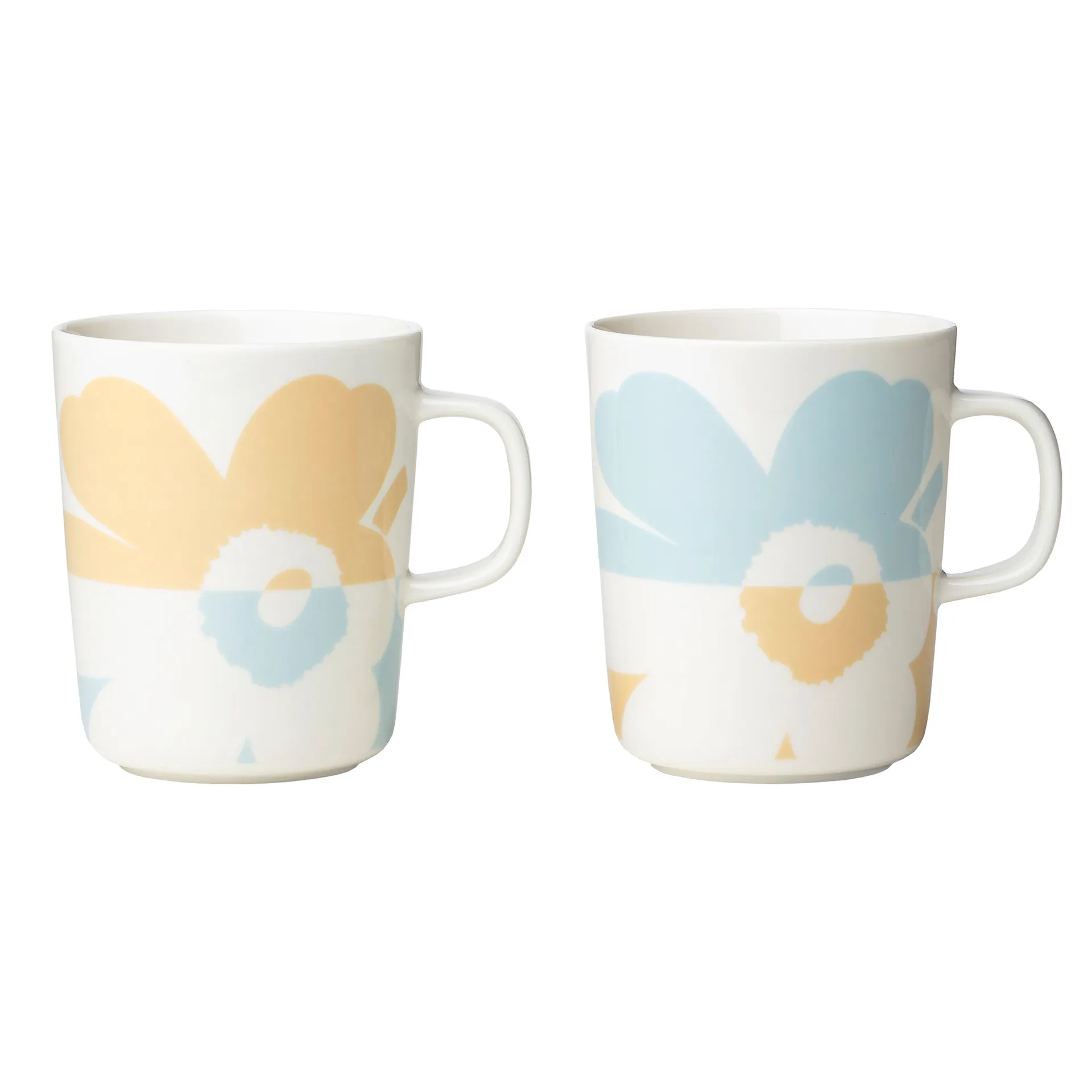 Unikko caneca 2,5 dl 2 unidades, White-beige-aqua Marimekko