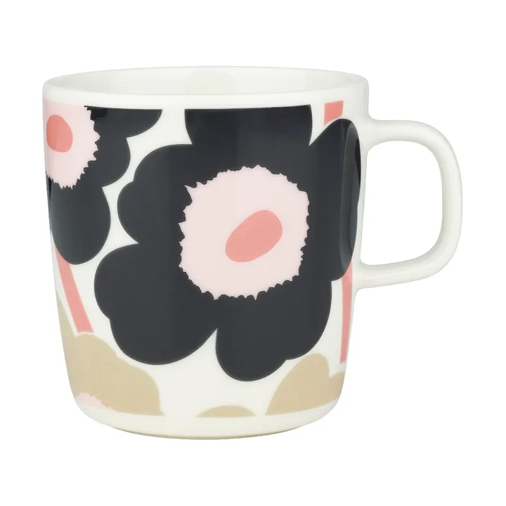 Unikko caneca 40 cl - Off white – carvão – areia – rosa - Marimekko