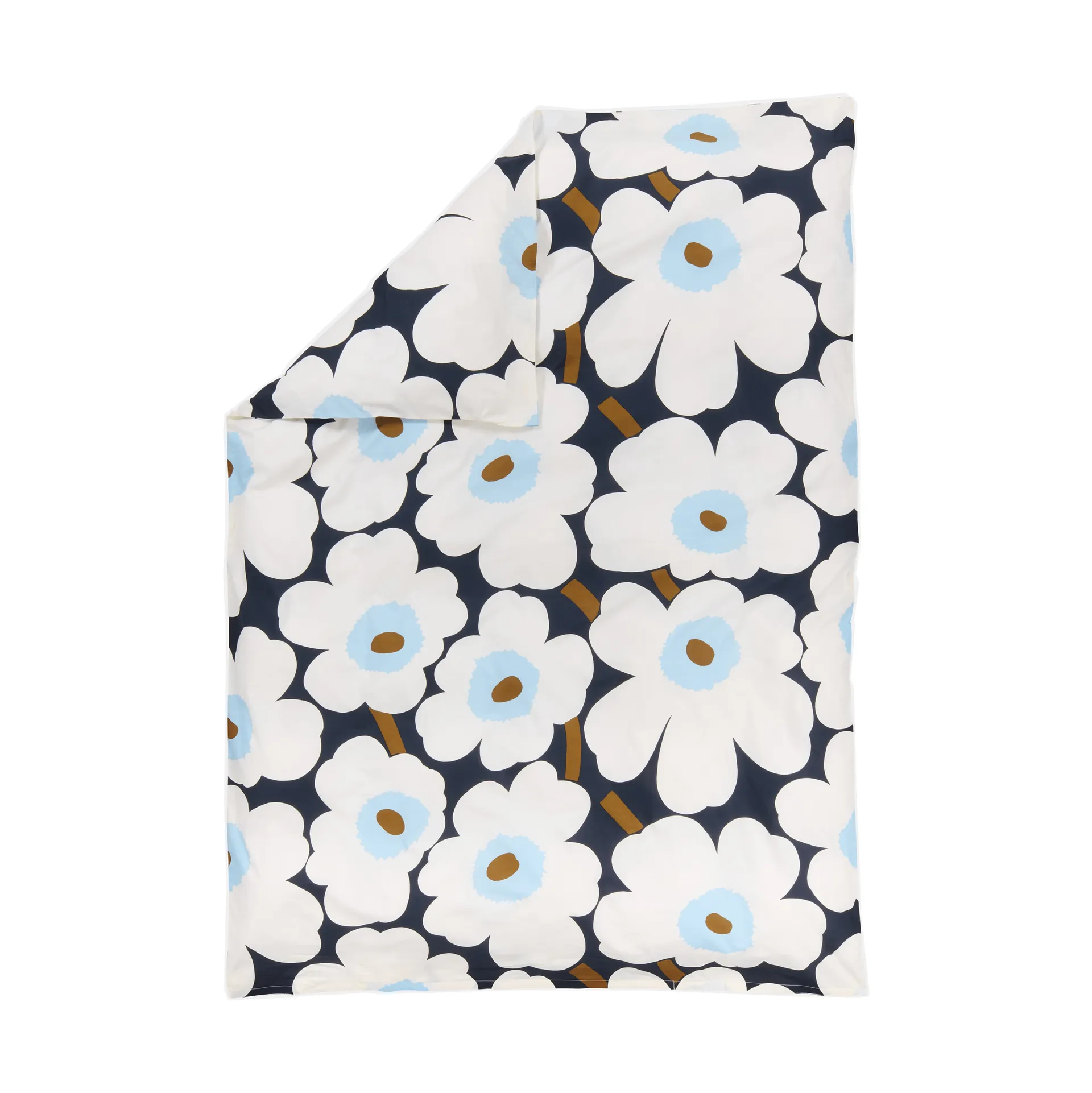 Unikko capa de edredão 150x210 cm, Blueberry-off white-cold blue Marimekko