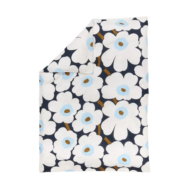 Unikko capa de edredão 150x210 cm - Blueberry-off white-cold blue - Marimekko