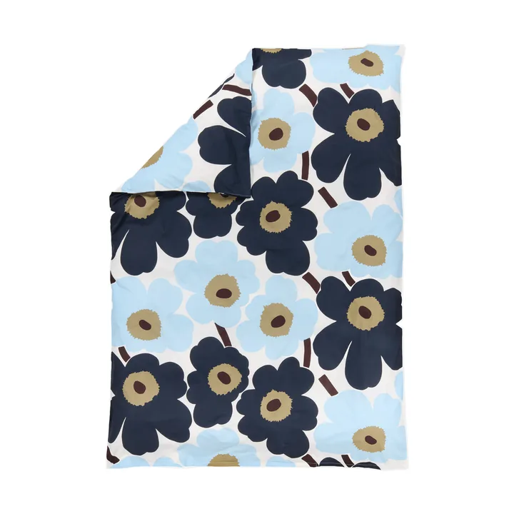 Unikko capa de edredão 150x210 cm - Off white-blueberry-cold blue - Marimekko