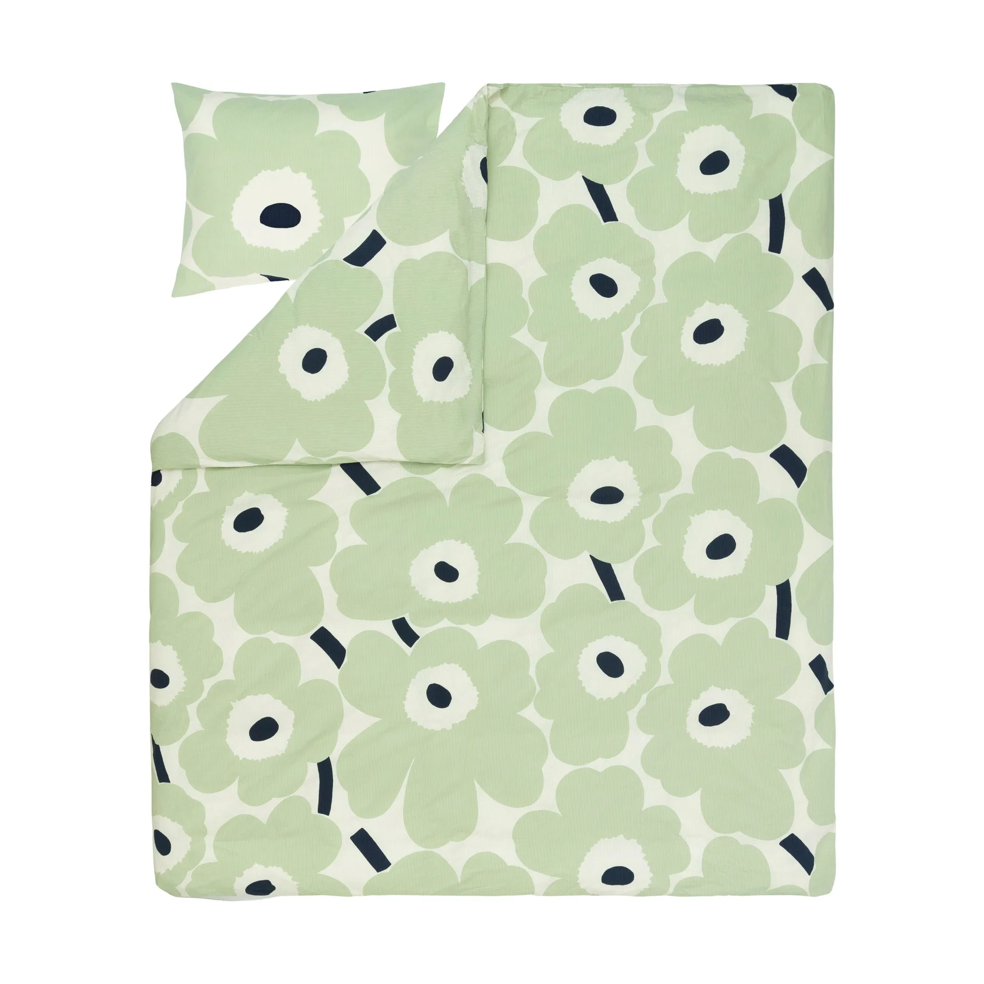 Unikko capa de edredão 220x240 cm, Off white-sage-dark blue Marimekko